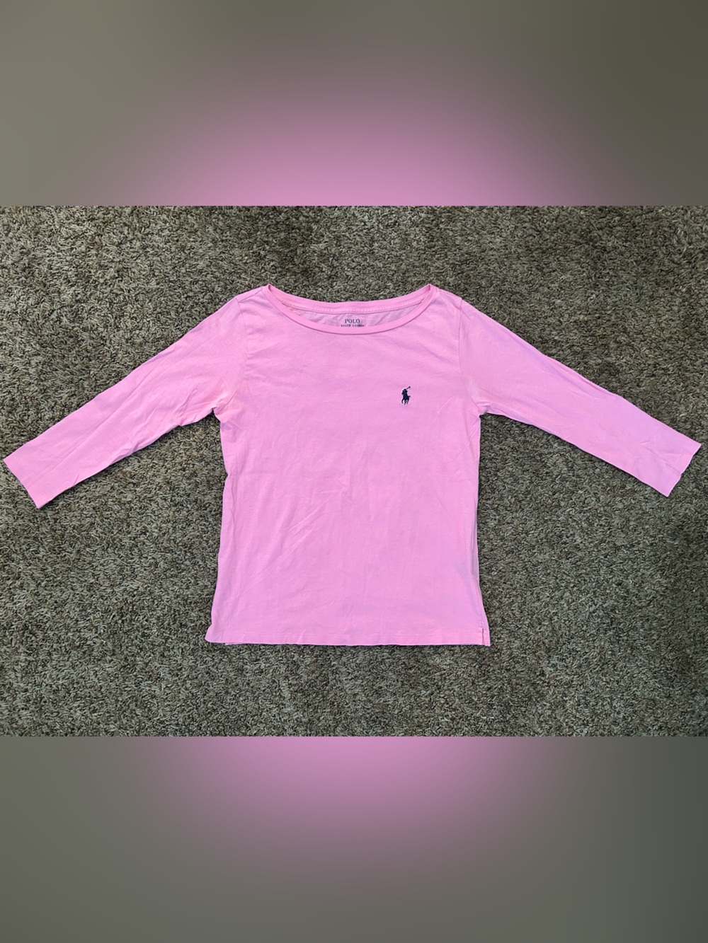 Polo by Ralph Lauren Pink Crewneck Long Sleeve Tee
